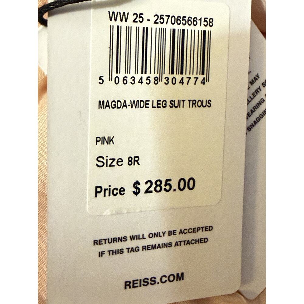 NWT $285 Reiss Pink Wide Leg Pants NEW Size 4 Magda Wide Leg Small flaw stain - Picture 13 of 13